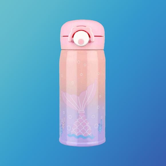 New Heavy Duty Double Insulated 12oz Pink Mermaid Thermos 12 Hours Hot & Cold - Picture 4 of 6